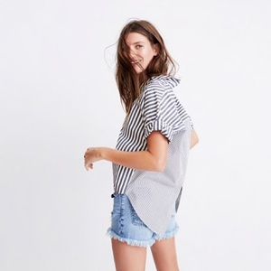 courier button-back shirt in stripe mix